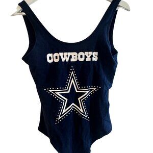 Dallas Cowboys Navy Blue Bodysuit with Bling Star – Small